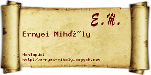 Ernyei Mihály névjegykártya